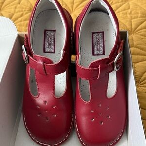 L'Amour Red T-Bar Kids Dress Shoes
